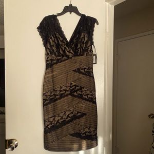 new black/nude cocktail dress